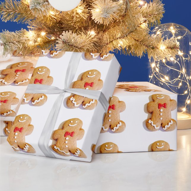 Cute Gingerbread Man Christmas 4Bern Wrapping Paper (Holidays)