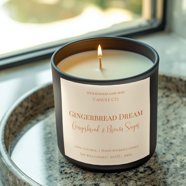 Cute Gingerbread Man Christmas Candle Label (Creator Uploaded)