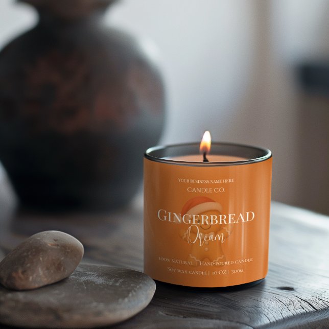 Cute Gingerbread Man Christmas Candle Label (Creator Uploaded)