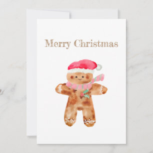 Cute gingerbread man Christmas card