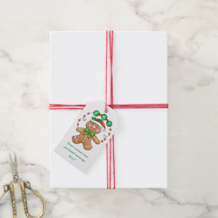 Cute Gingerbread man, Christmas Cookie Joy Gift Tags