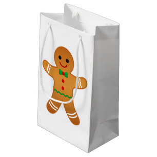 Cute Gingerbread Man Christmas Gift Bag