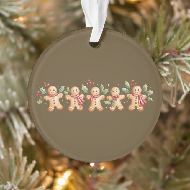 Cute Gingerbread Man Christmas Holiday Baker Gift Ornament (Tree)