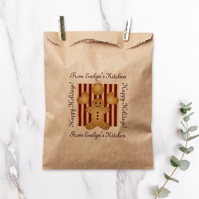 Cute Gingerbread Man Christmas Homemade Treat Favour Bags (Creator Uploaded)