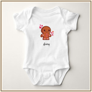 Cute Gingerbread Man Cookie Baby Bodysuit