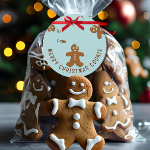 Cute Gingerbread Man Cookie Christmas Favour Tags