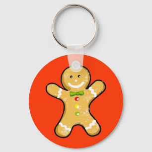 Cute gingerbread man cookie key ring