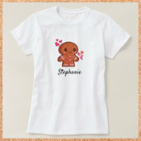 Cute Gingerbread Man Flower T-Shirt