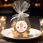 Cute Gingerbread Man Merry Christmas Classic Round Sticker<br><div class="desc">Cute Gingerbread Man Merry Christmas Classic Round Sticker.</div>