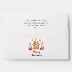 Cute Gingerbread Man Merry Christmas Envelope