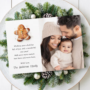 Cute gingerbread man Merry Christmas photo Holiday Card