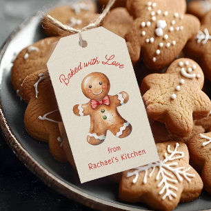 Cute Gingerbread Man Personalised Holiday Baking Gift Tags