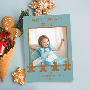 Cute Gingerbread Man Photo Christmas Holiday Card