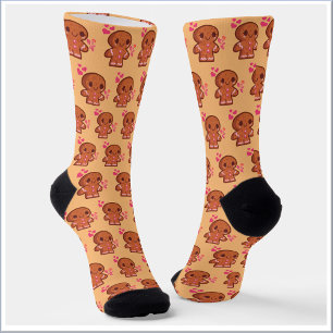 Cute Gingerbread Man Socks