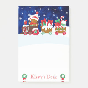 Cute Gingerbread Man Train Merry Christmas Post-it Notes