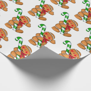 Cute Gingerbread Man Wrapping Paper