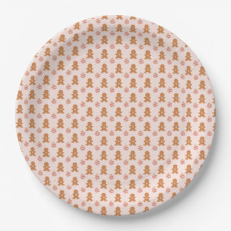 Cute Gingerbread Men Christmas Pattern Paper Plat Plate