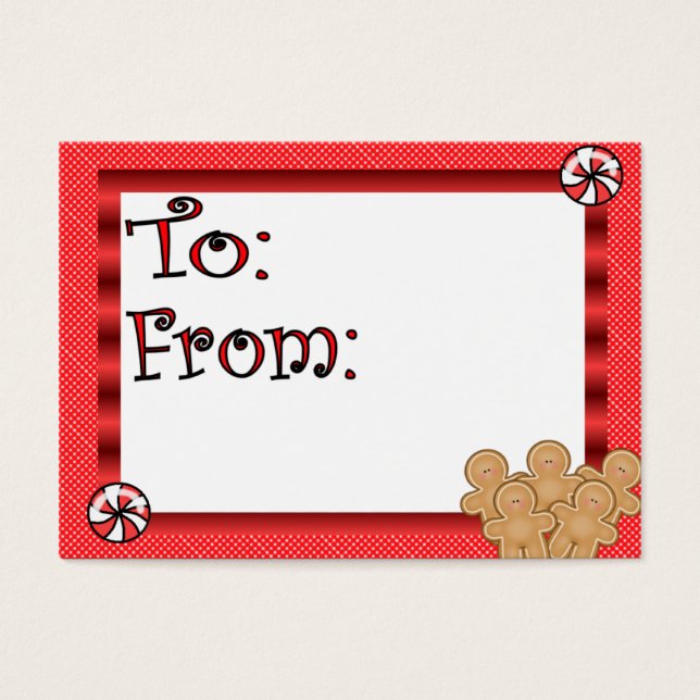 Cute Gingerbread Men Gift Tag (Front)