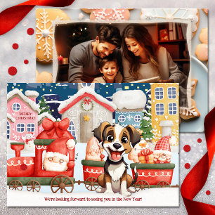 Cute Gingerbread Photo Christmas New Year Card