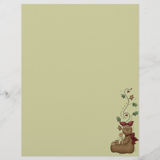 Cute Gingerbread Recipe Page (Front)