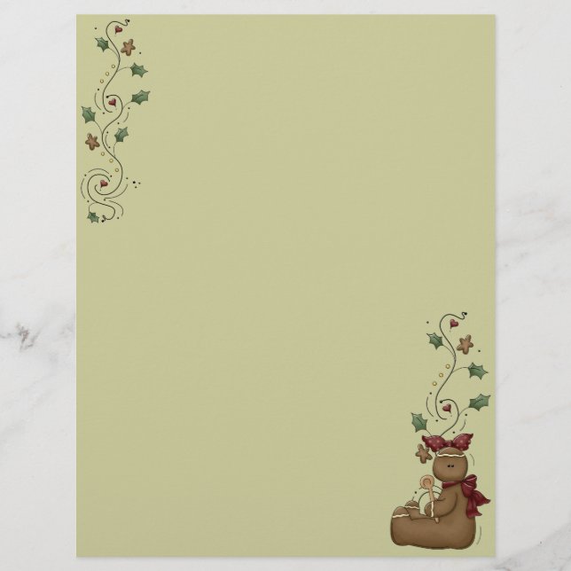 Cute Gingerbread Recipe Page (Front)