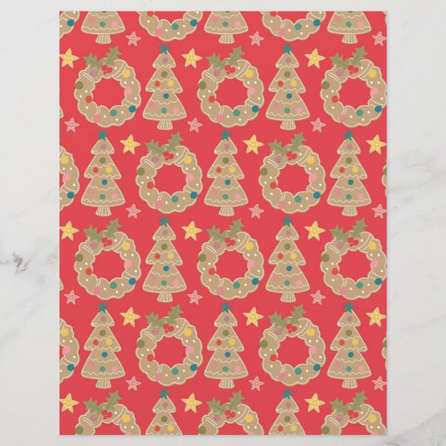 Cute Gingerbread Scrapbook Paper (Front)
