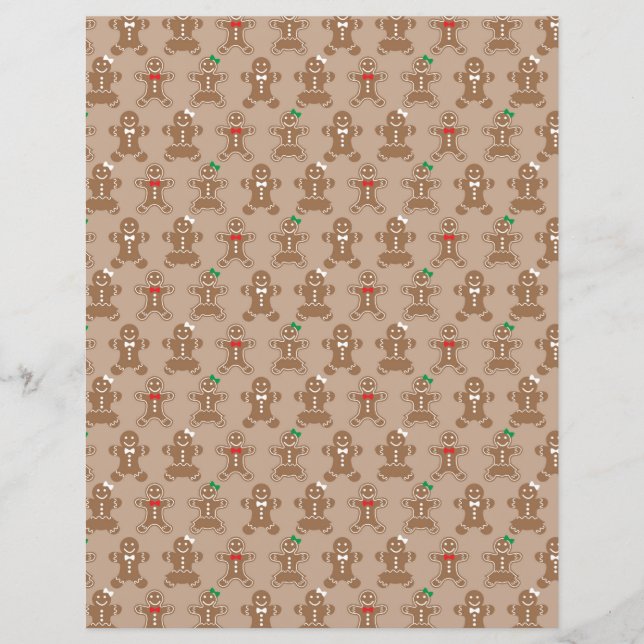  Cute Gingerbread Scrapbook Paper (Front)