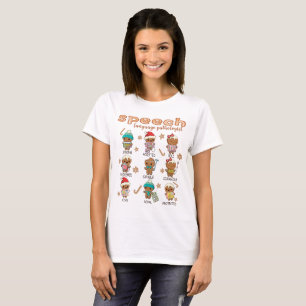 Cute Gingerbread Speech Language Therapy Christmas T-Shirt