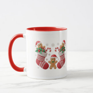 Cute Gingerbread Stocking Mug Wrap