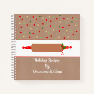 Cute Gingerbread Theme Holiday Bakery Recipe Notebook