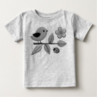 Cute Gingham Bird and Ladybug Garden Art