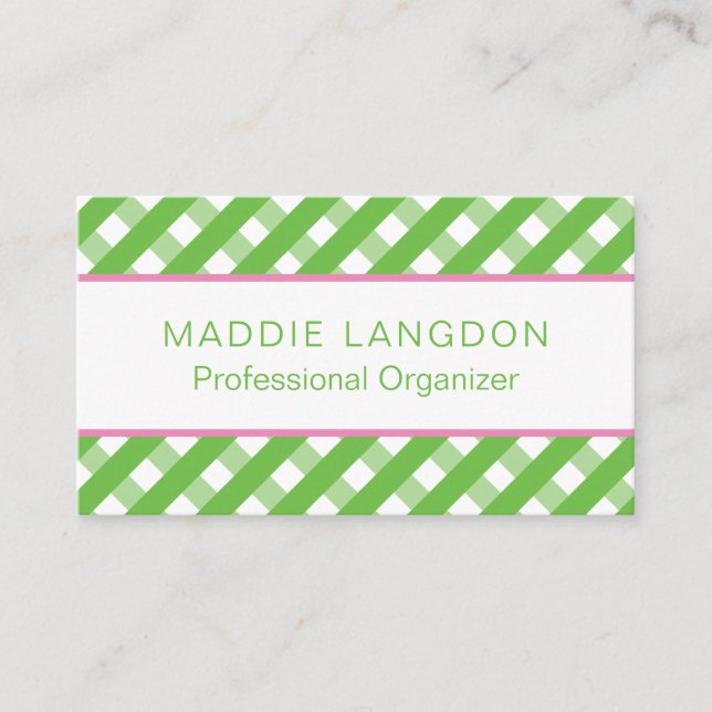 Cute Gingham Business or Contact Cards (Front)