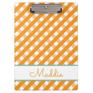 Cute Gingham Personalised Clipboard