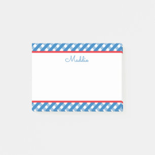 Cute Gingham Personalised Notepad
