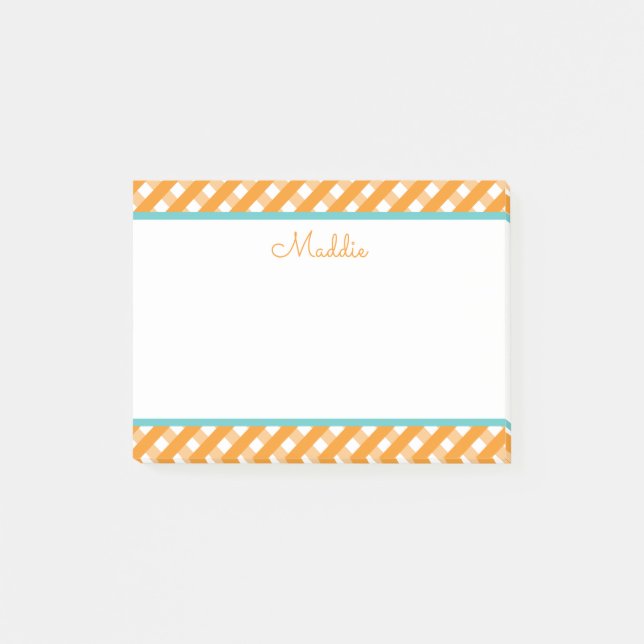 Cute Gingham Personalised Notepad (Front)