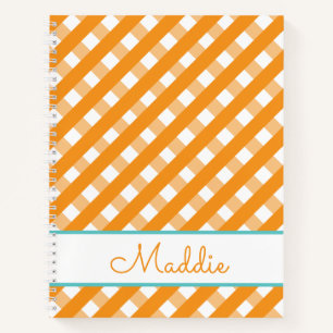 Cute Gingham Personalised Spiral Notebook