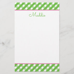 Cute Gingham Personalised Stationery