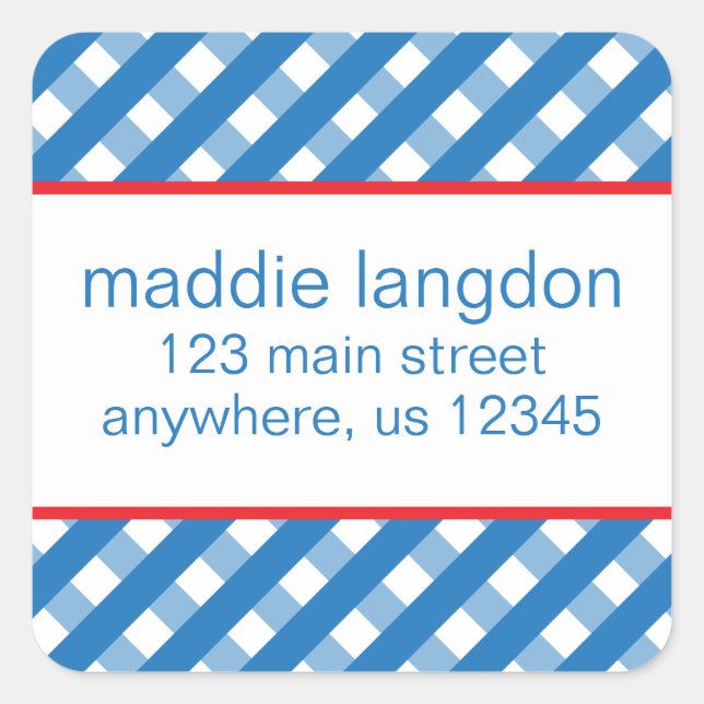 Cute Gingham Return Address Labels (Front)