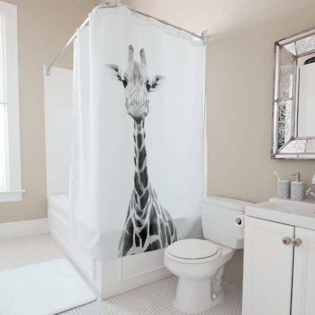 Cute Giraffe 2 #animal #art Shower Curtain (In Situ)