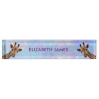 Cute Giraffe Animal Holographic Personalised Name