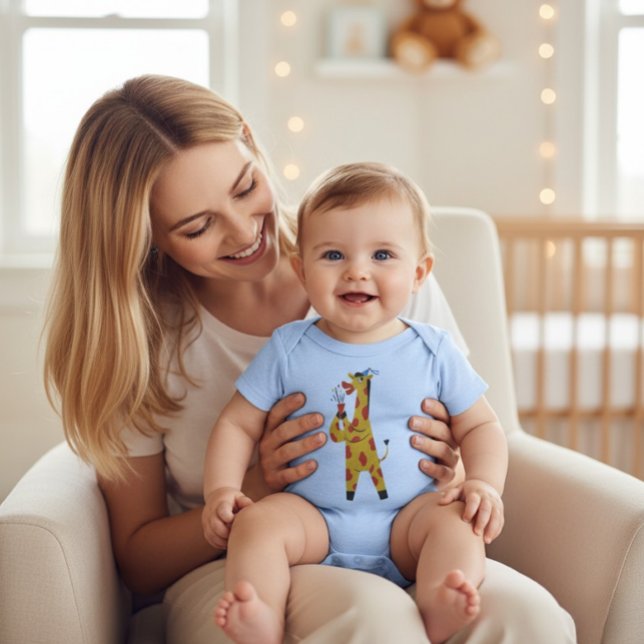 Cute Giraffe Artist Baby Infant Shower Bodysuit (Creator Uploaded)