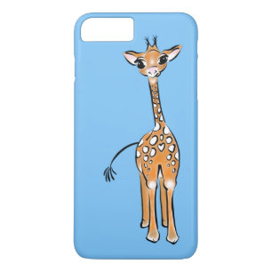 Cute Giraffe - baby blue Case-Mate iPhone Case
