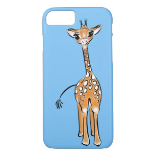 Cute Giraffe - baby blue Case-Mate iPhone Case