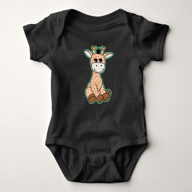 Cute Giraffe Baby Bodysuit (Front)
