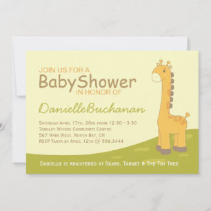 Cute Giraffe Baby Shower Invitation