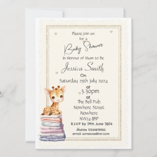 Cute Giraffe Baby Shower Invitation