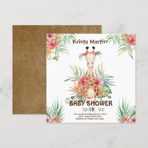 Cute Giraffe Baby Shower Invitation