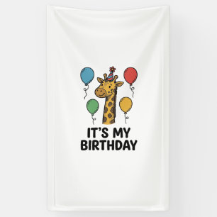Cute Giraffe Birthday Shirt Vintage Party Design_1 Banner