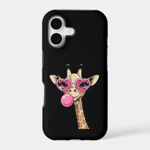 Cute Giraffe Blowing Pink Bubble Gum Sunglasses