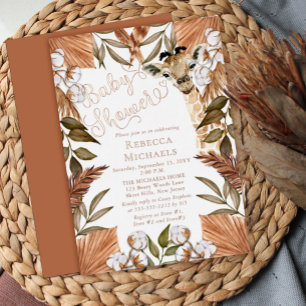 Cute Giraffe Boho Dried Grasses Baby Shower  Foil 